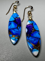 Turquoise Mosaic Stone Drop Earrings
