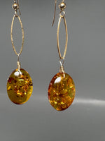 Amber Oval Drop Earrings