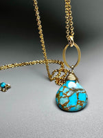 Blue Copper Turquoise Pendant Necklace