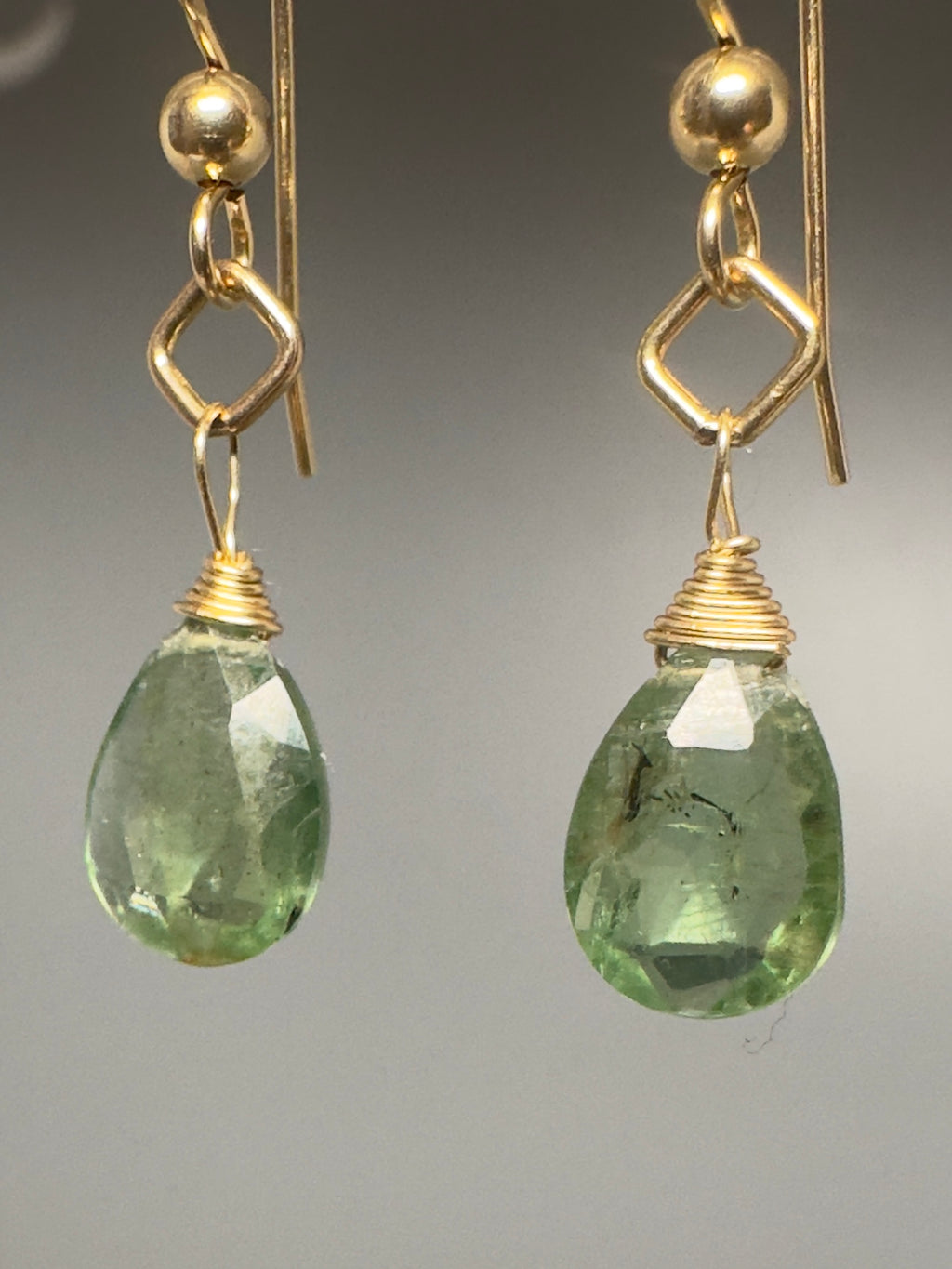 Pair of Green Kyanite Earrings