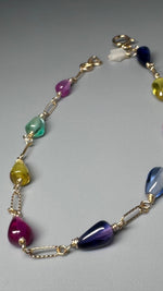 Multi-Color Sapphire Drop Bracelet