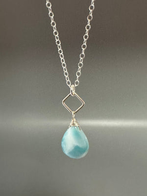 Larimar Single Stone Necklace