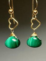 Pair of Mini Malachite Earrings