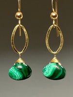 Pair of Mini Malachite Earrings