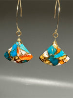 Turquoise Shell Fan Earring