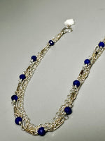 Sterling Lapis Layering Bracelet