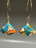 Turquoise Shell Fan Earring