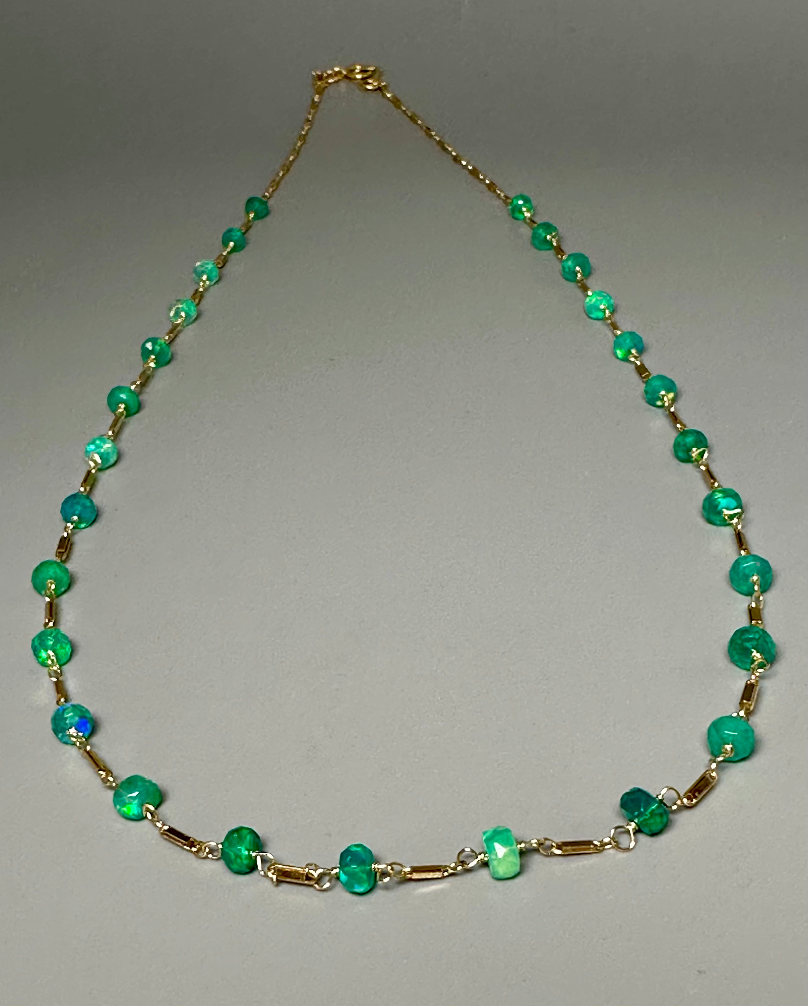 Green Ethiopian Opal Layering Necklace