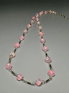 Sterling Pink Opal Layering Necklace