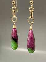 Ruby Zoisite Drop Earrings