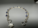 Sterling Lapis Layering Bracelet