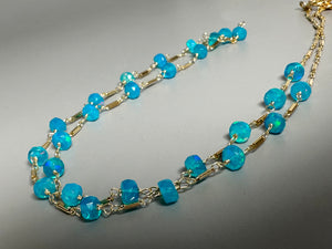 Blue Ethiopian Opal Layering necklace