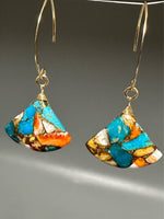 Turquoise Shell Fan Earring