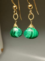 Pair of Mini Malachite Earrings