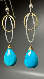 Turquoise Two-Tone Earrings