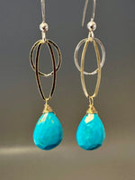 Turquoise Two-Tone Earrings