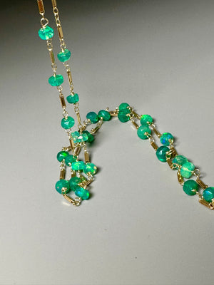 Green Ethiopian Opal Layering Necklace