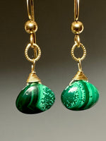 Pair of Mini Malachite Earrings