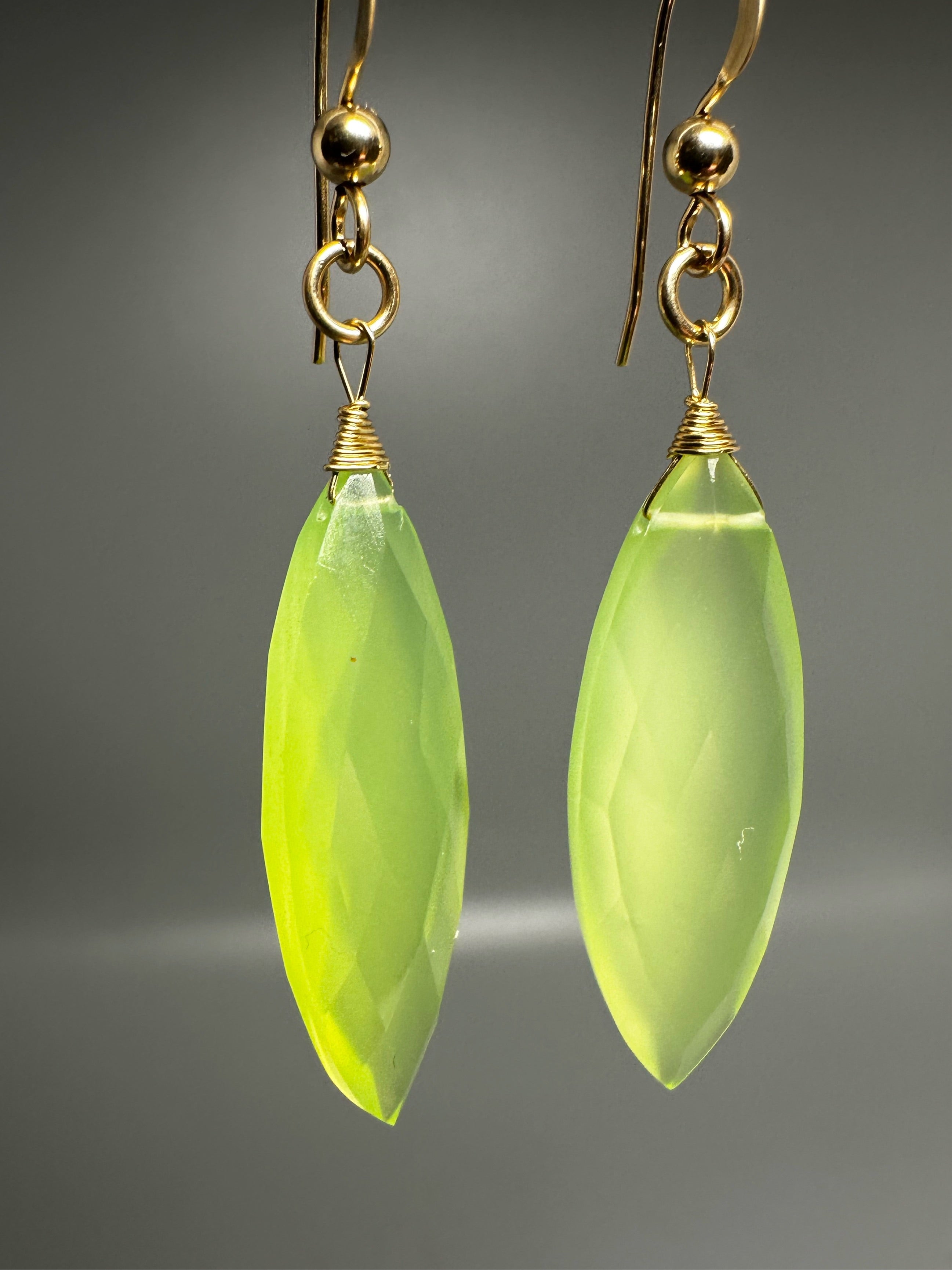 Green Chalcedony Earrings