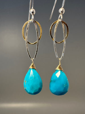 Turquoise Two-Tone Earrings