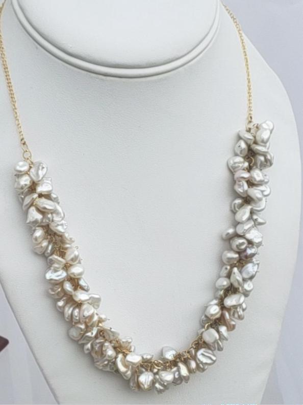 Pearl Cluster and Leather Necklace | Deborah Grivas
