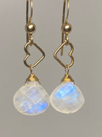 Heart Moonstone Earrings