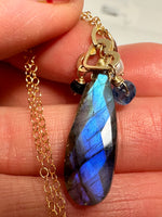 Labradorite Charm Pendant Necklace