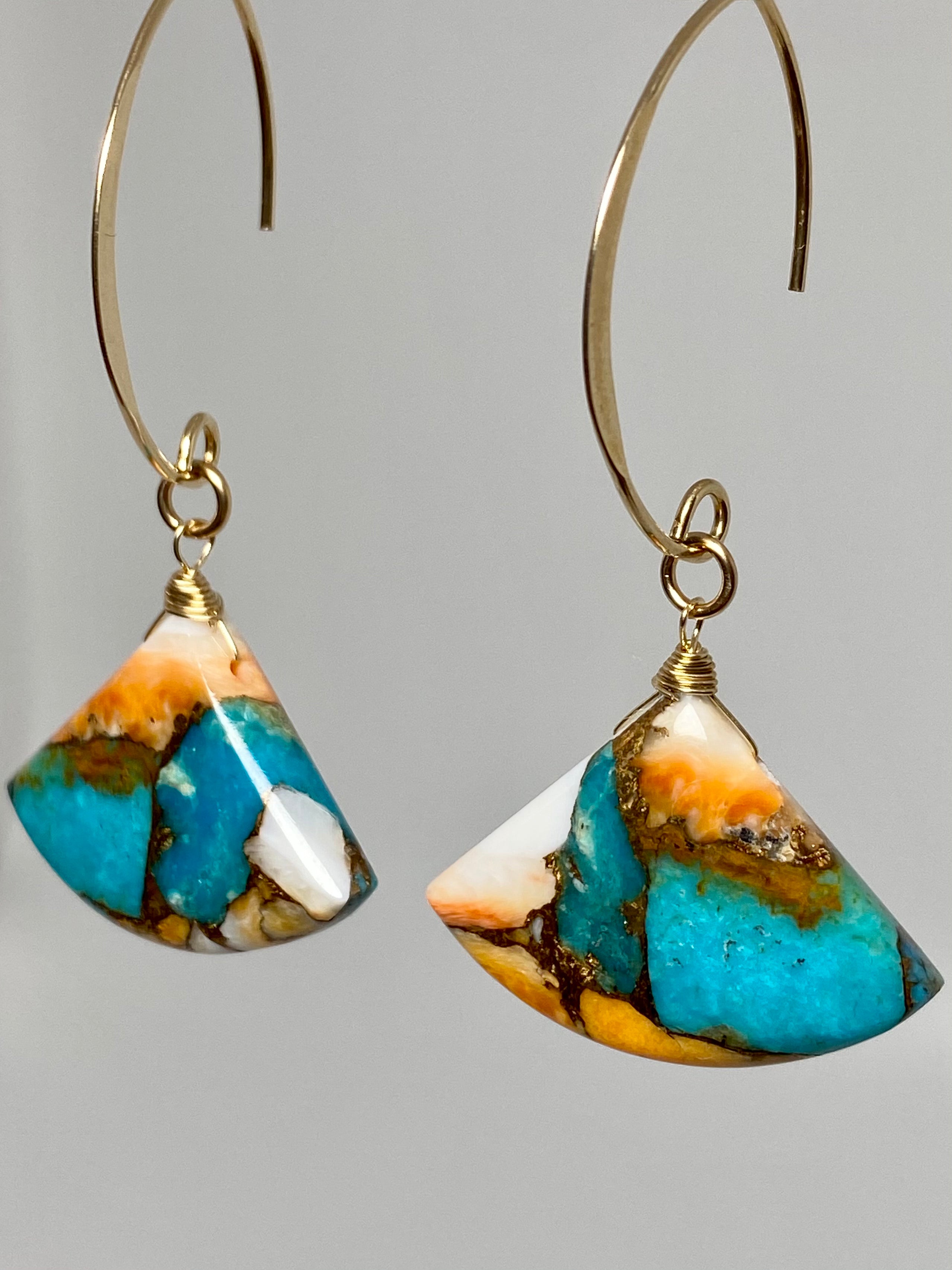 Turquoise Oyster Shell Earrings