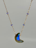 Labradorite Tanzanite Moon Necklace