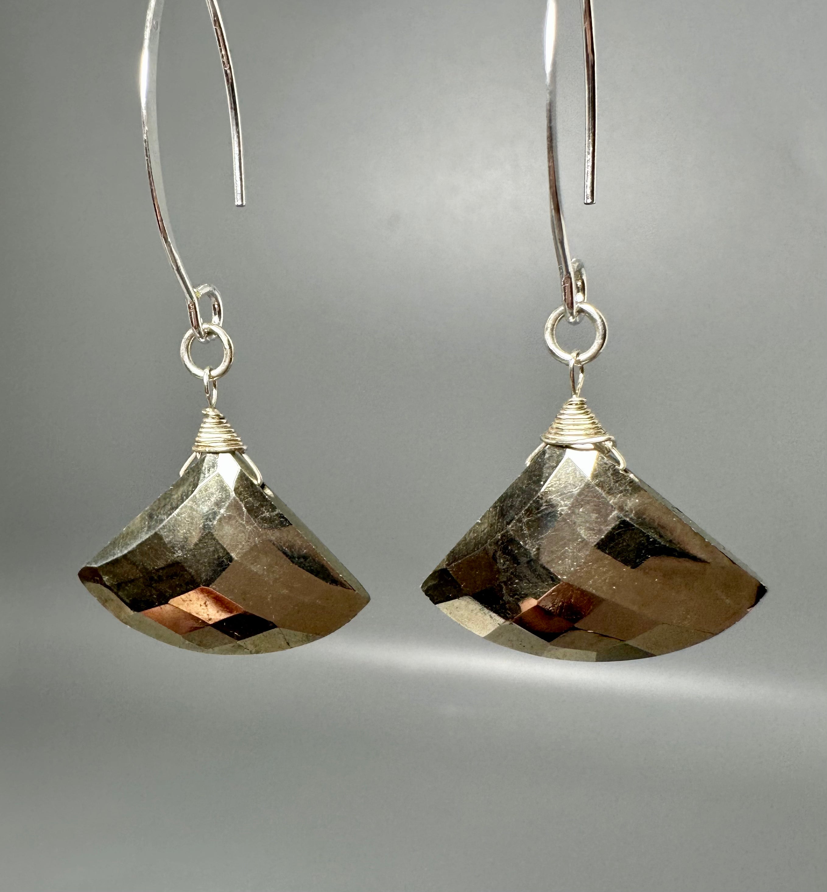 Pair of Pyrite Fan Earrings