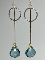 Aquamarine Quartz Drop Earrings