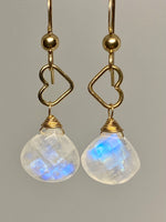 Heart Moonstone Earrings