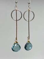 Aquamarine Quartz Drop Earrings