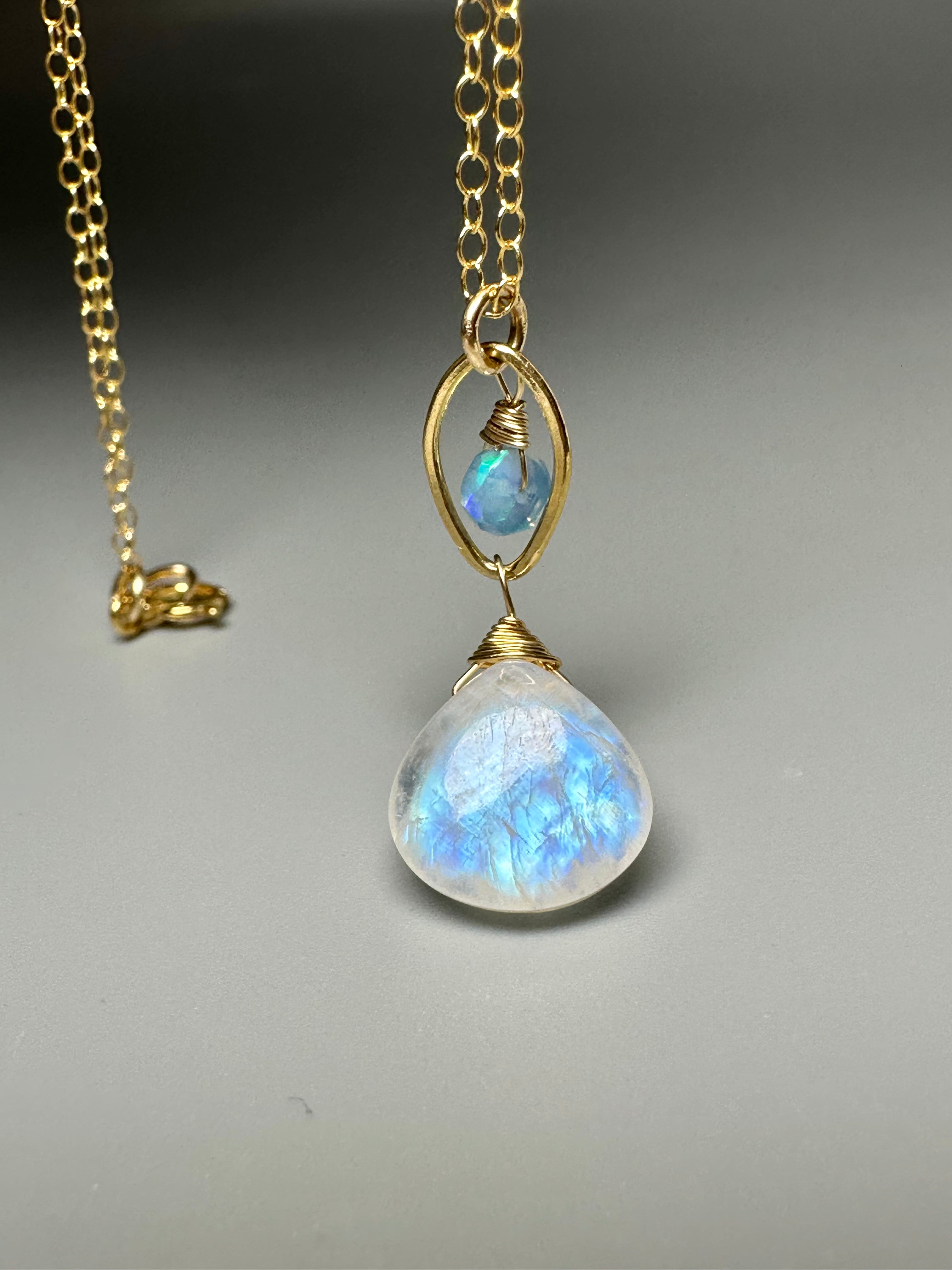 Moonstone Opal Pendant Necklace