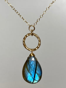 Labradorite Infinity Pendant Necklace