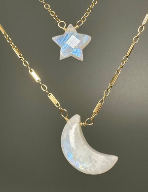 Moon & Star Moonstone Necklace