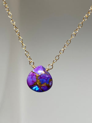 Purple Turquoise Mini Necklace