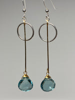 Aquamarine Quartz Drop Earrings