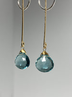 Aquamarine Quartz Drop Earrings