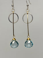 Aquamarine Quartz Drop Earrings