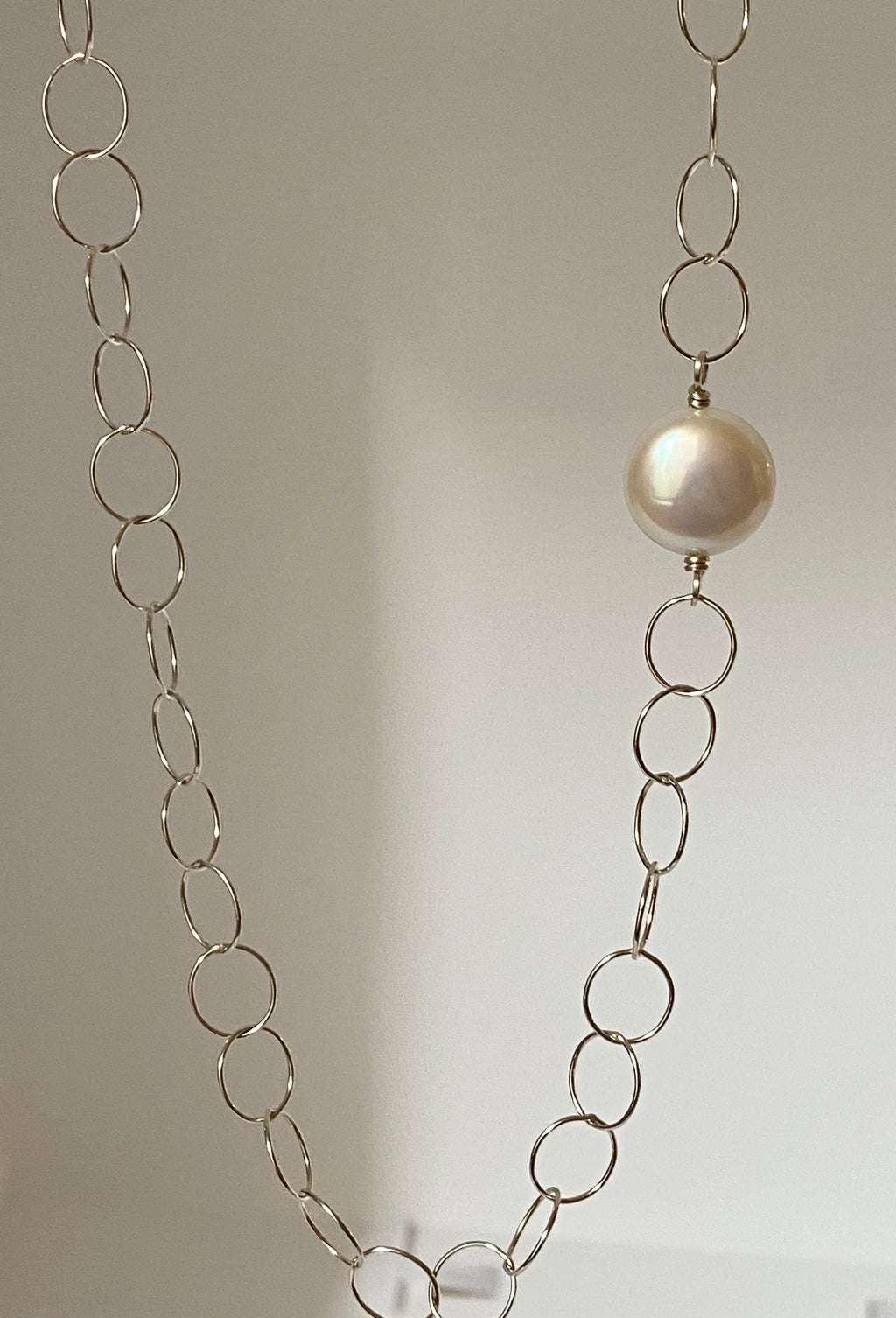 Infinity Pearl Long Necklace