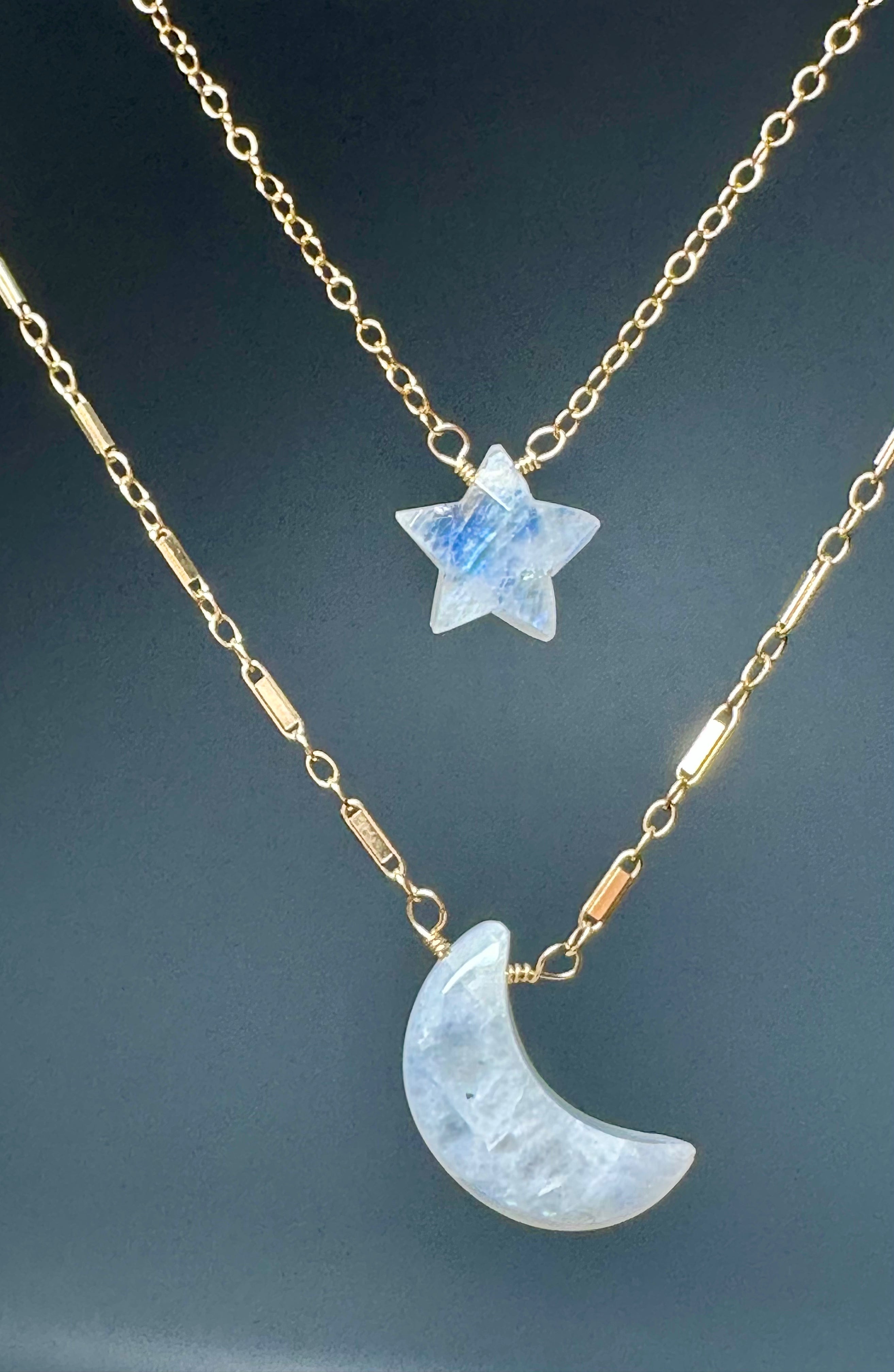 Crescent moon best sale moonstone necklace