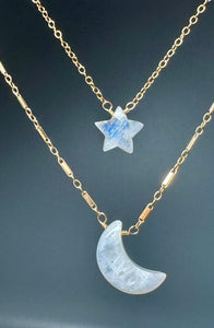 Moon & Star Moonstone Necklace