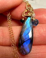 Labradorite Charm Pendant Necklace