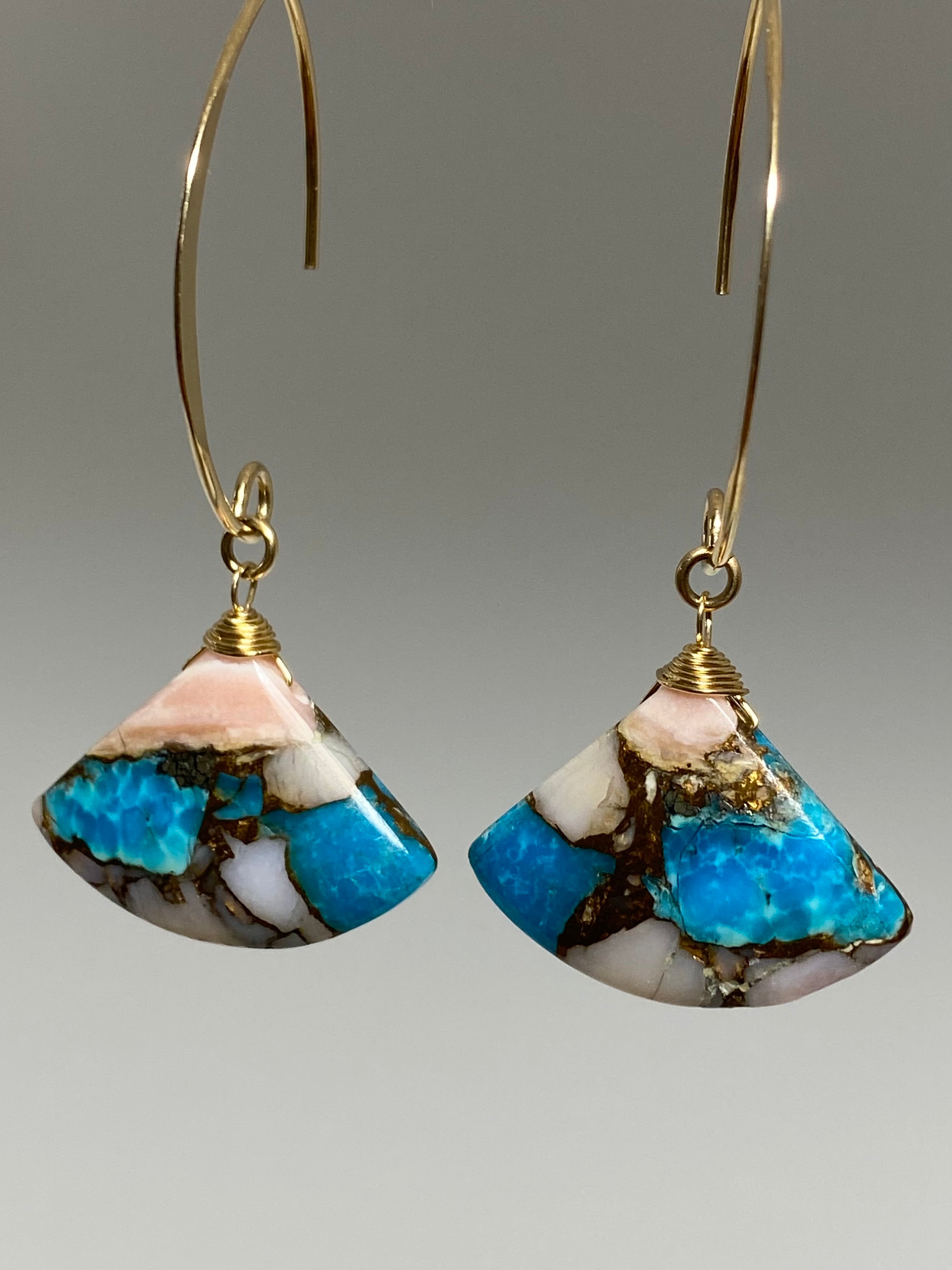 Pink Opal Turquoise Earrings