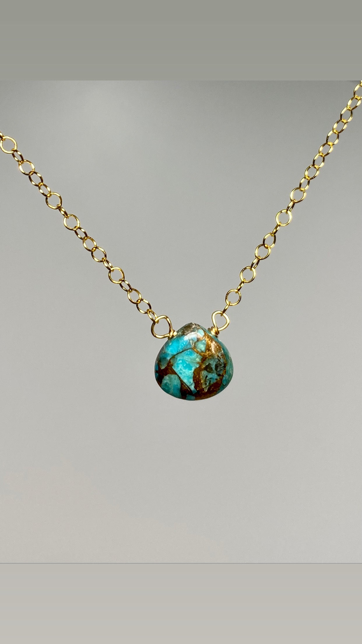 Blue Copper Turquoise Mini Necklace