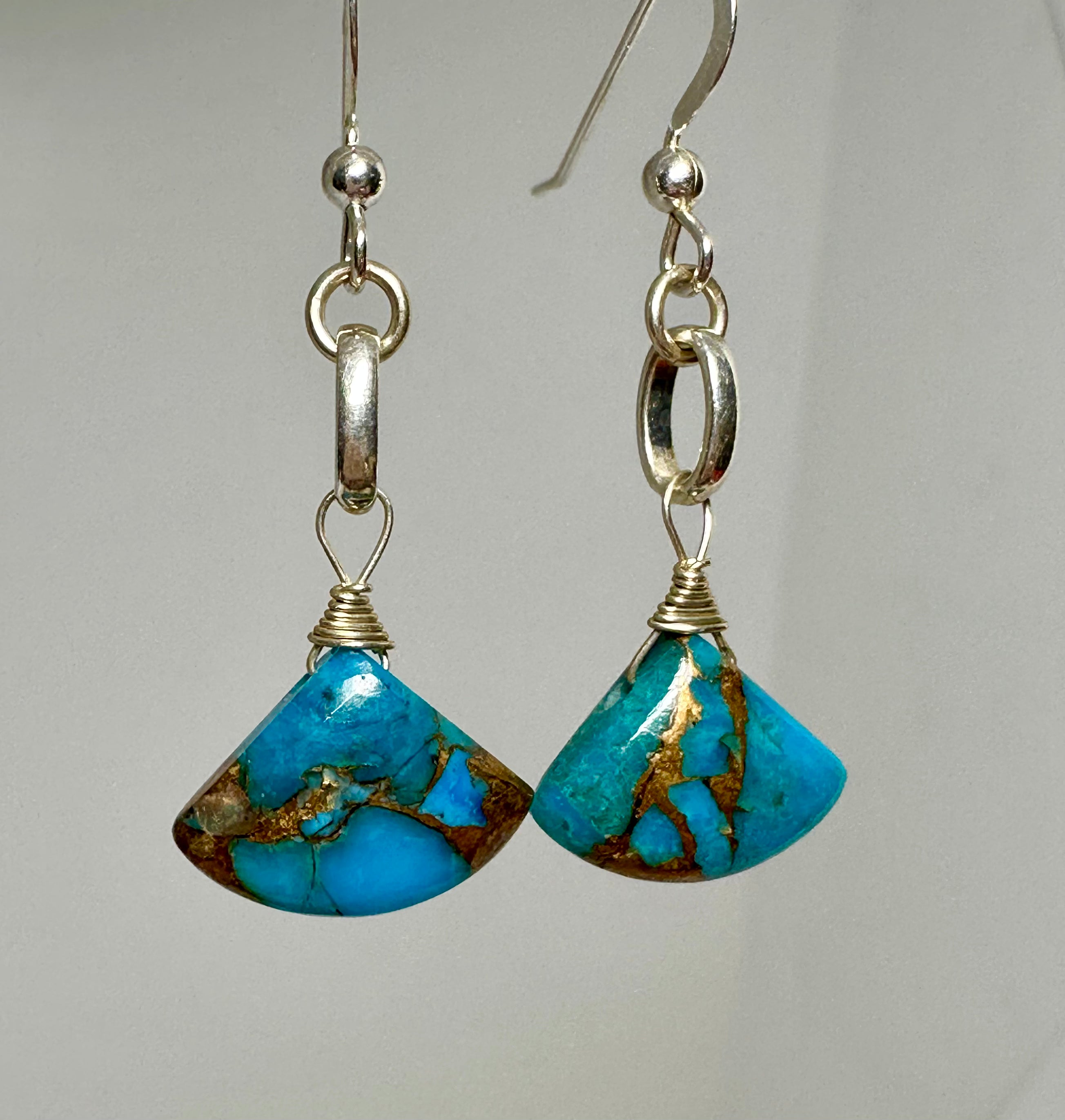 Turquoise Fan Earrings