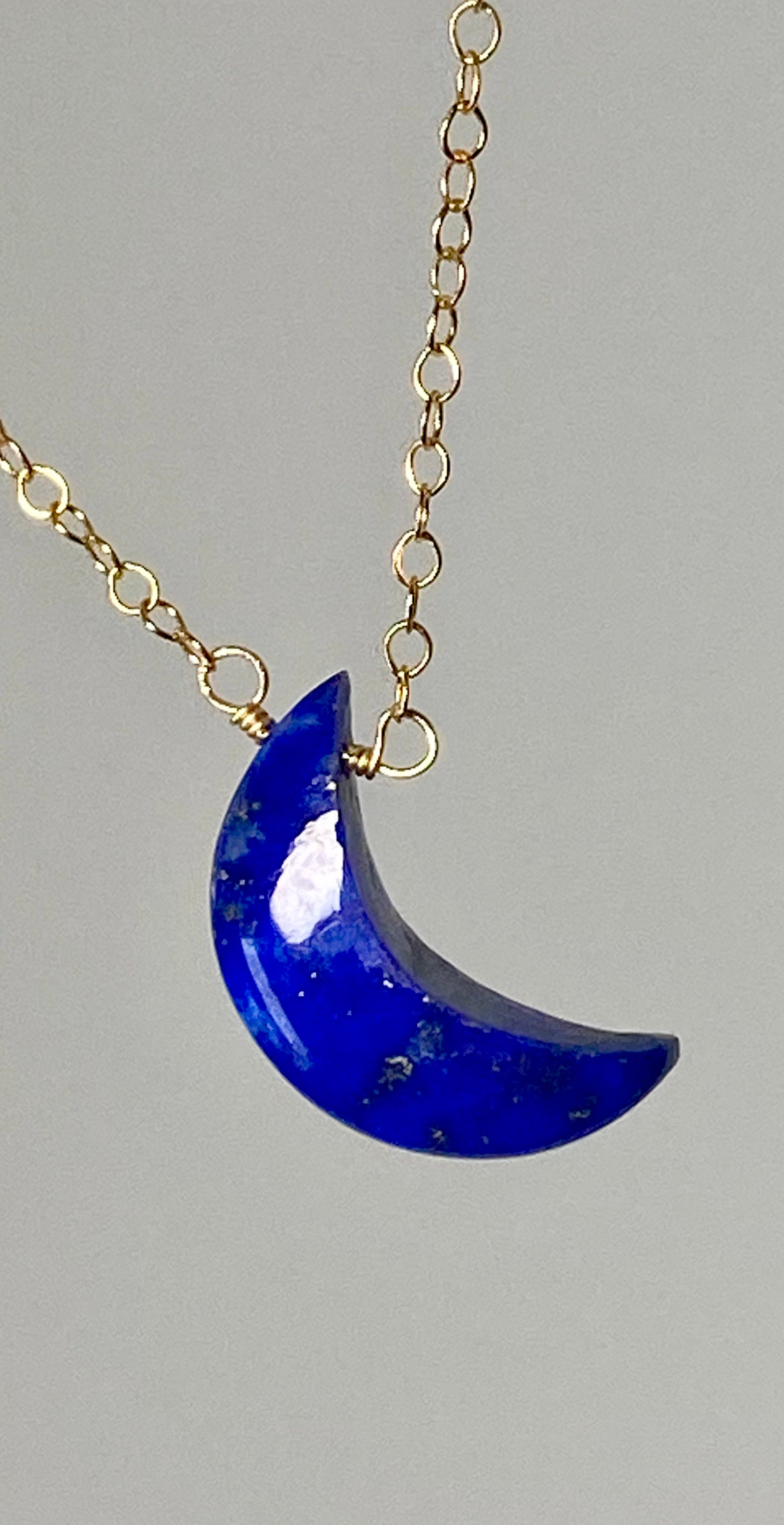Lapis lazuli moon necklace
