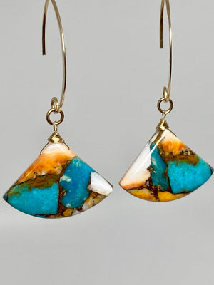 Turquoise Oyster Shell Earrings