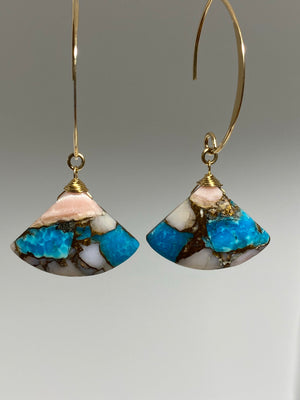 Pink Opal Turquoise Earrings